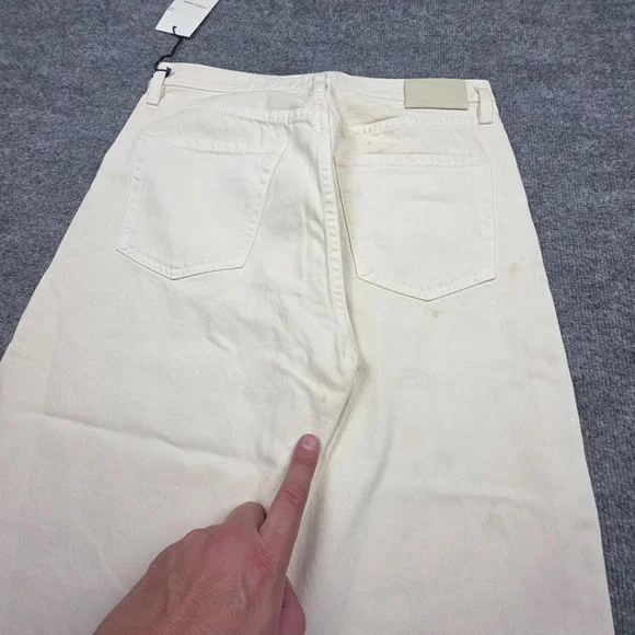 Citizens of Humanity Gaucho Trousers Pants Women's 28 Ivory Wide Leg NWT *Marks - Picture 6 of 16